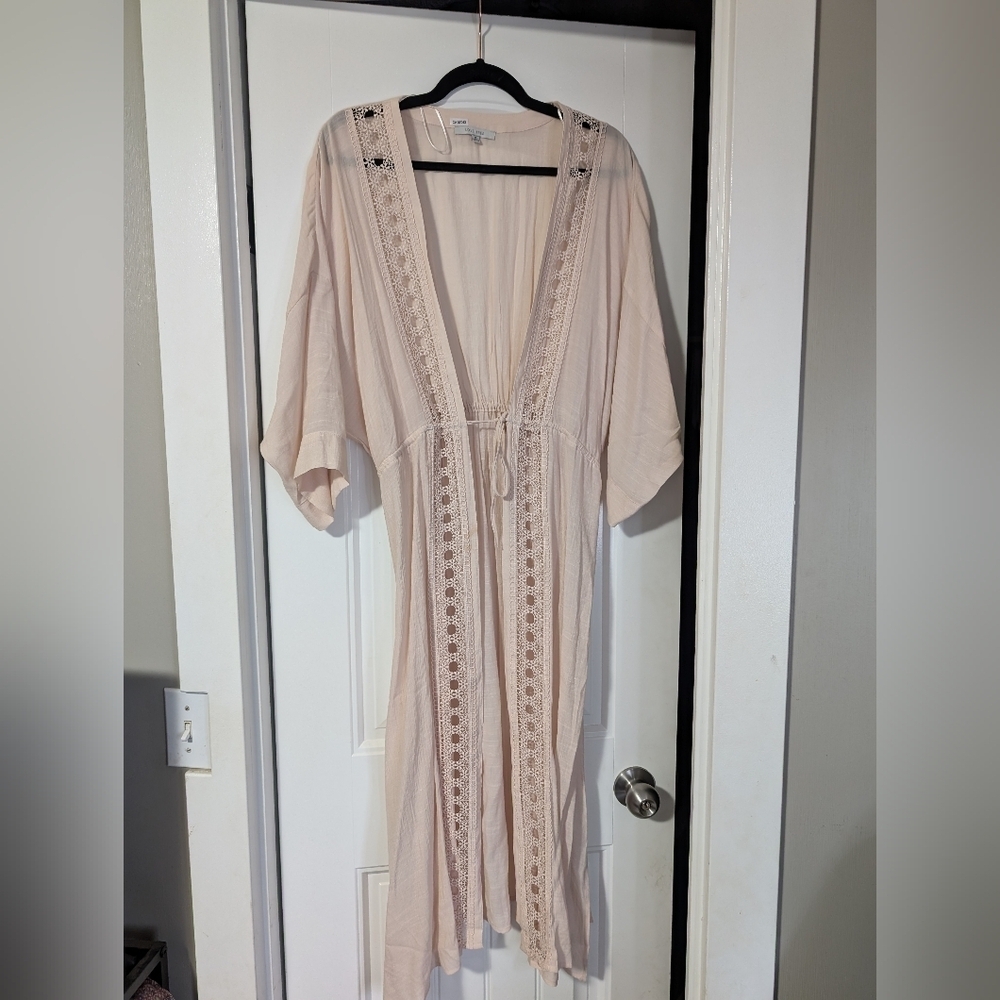 Love Tree Boho Crochet Trim Ivory Duster